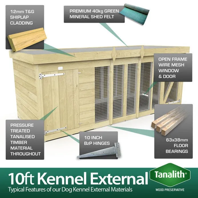 10ft x 4ft Dog Kennel and Run
