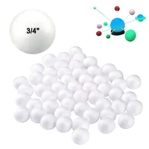 120 Pack White Polystyrene Foam Balls 3/4" Arts Crafts DIY School Home Projects