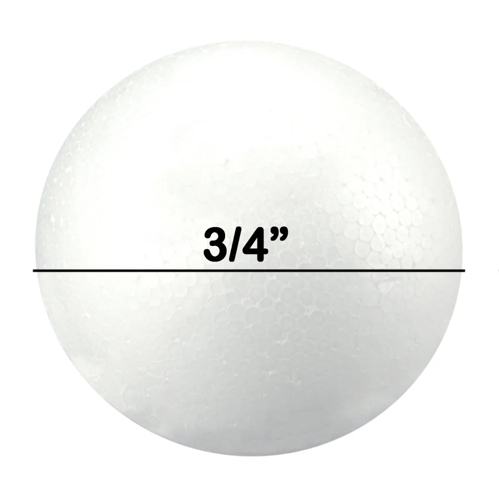 120 Pack White Polystyrene Foam Balls 3/4" Arts Crafts DIY School Home Projects