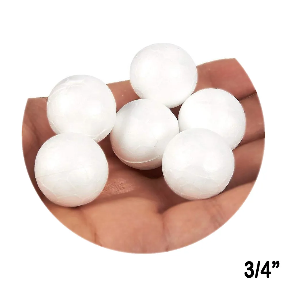 120 Pack White Polystyrene Foam Balls 3/4" Arts Crafts DIY School Home Projects