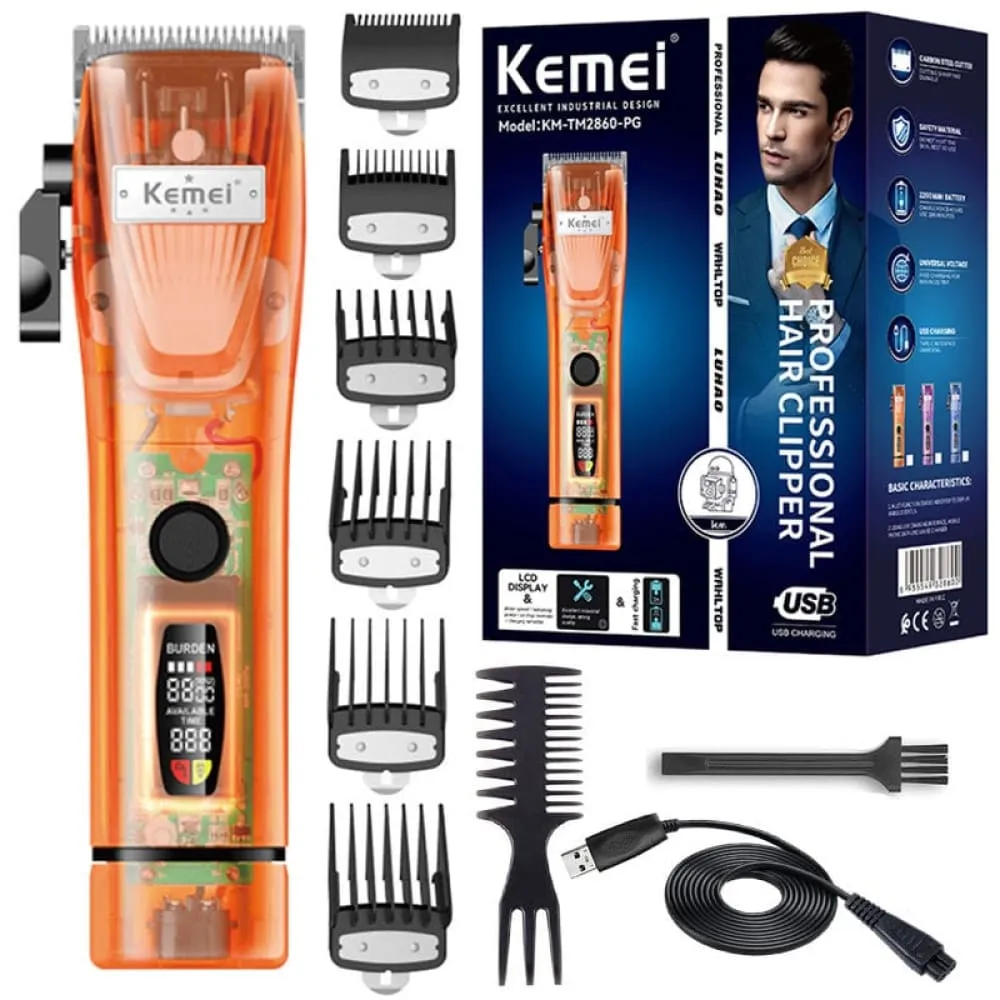 2860 Pro Adjustable Powerful Hair Clipper Lcd Electric Hair Trimmer Professional