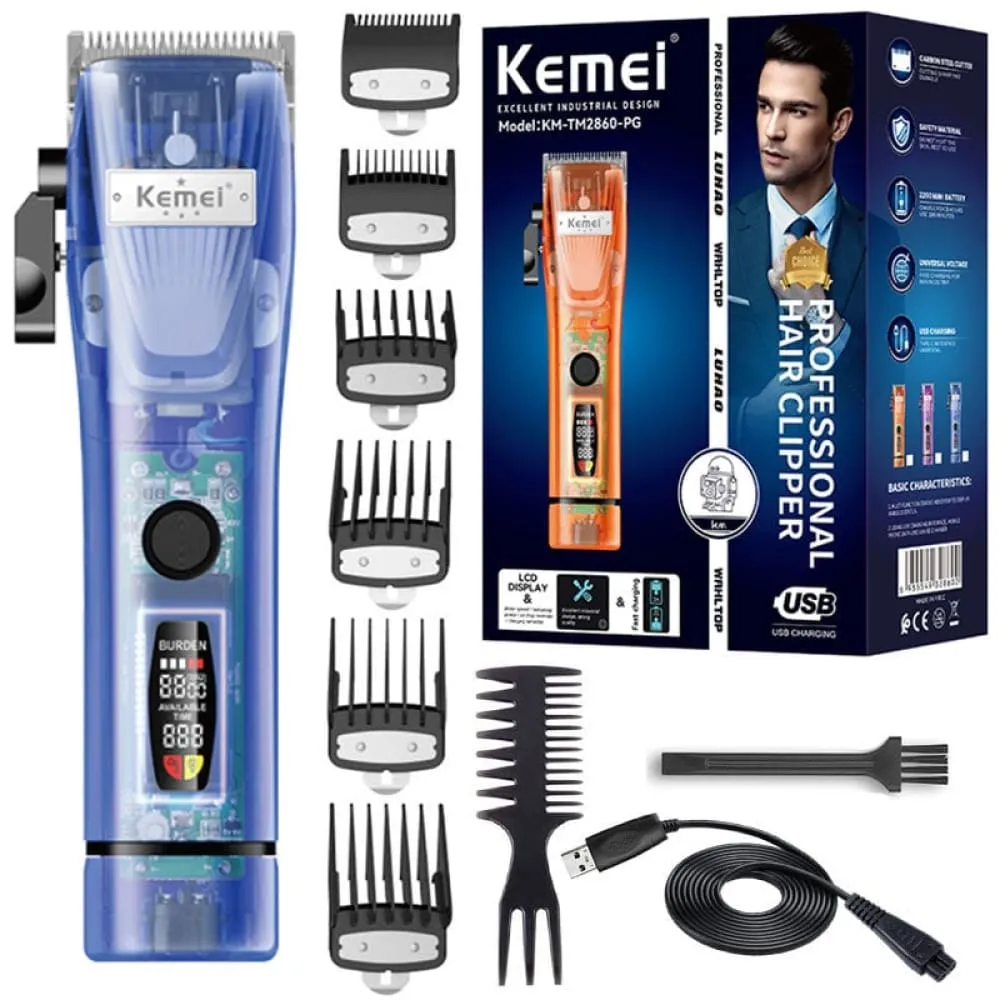 2860 Pro Adjustable Powerful Hair Clipper Lcd Electric Hair Trimmer Professional