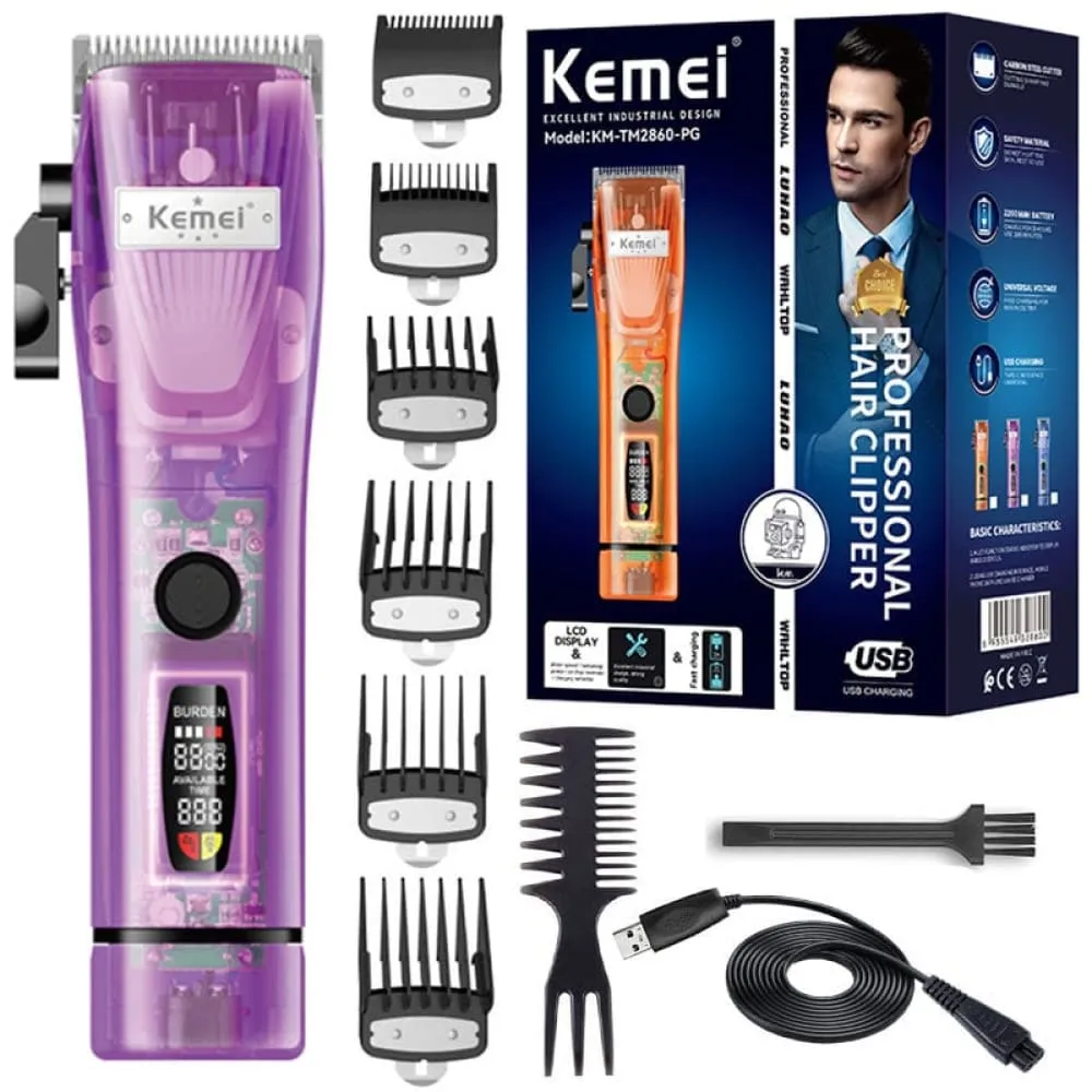 2860 Pro Adjustable Powerful Hair Clipper Lcd Electric Hair Trimmer Professional