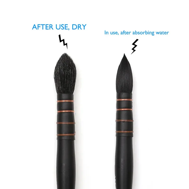4 Piece Squirrel & Horse Hair Watercolour Brush Set