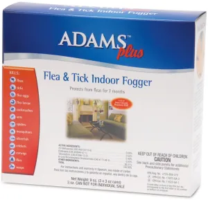 Adams Plus Flea & Tick Indoor Fogger, 3-pk (3 oz each)