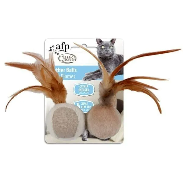 AFP Classic Comfort Feather Ball Cat Toy