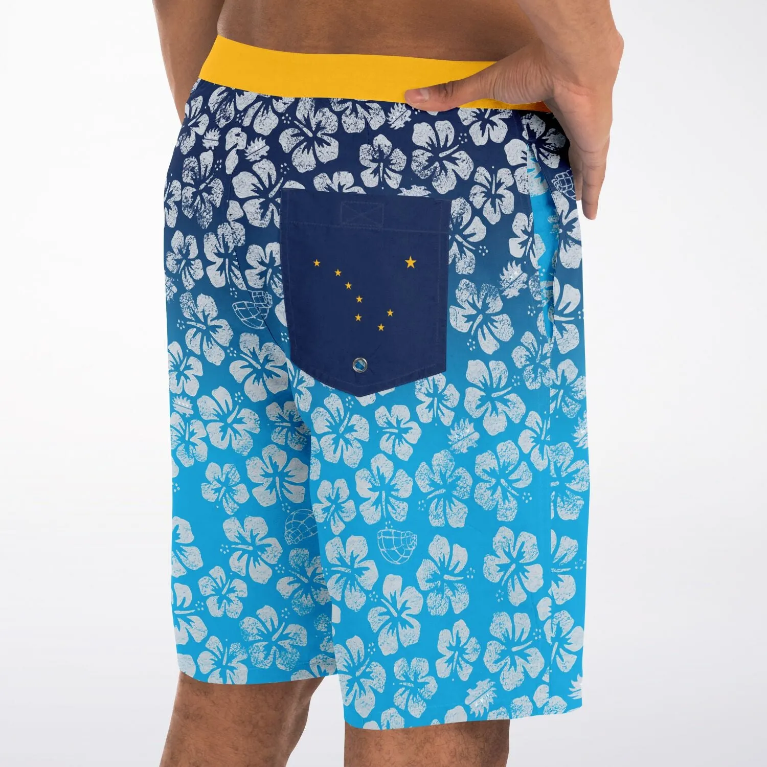 Alaska Libertarian Hawaiian Board Shorts - With Igloos and Porcupines