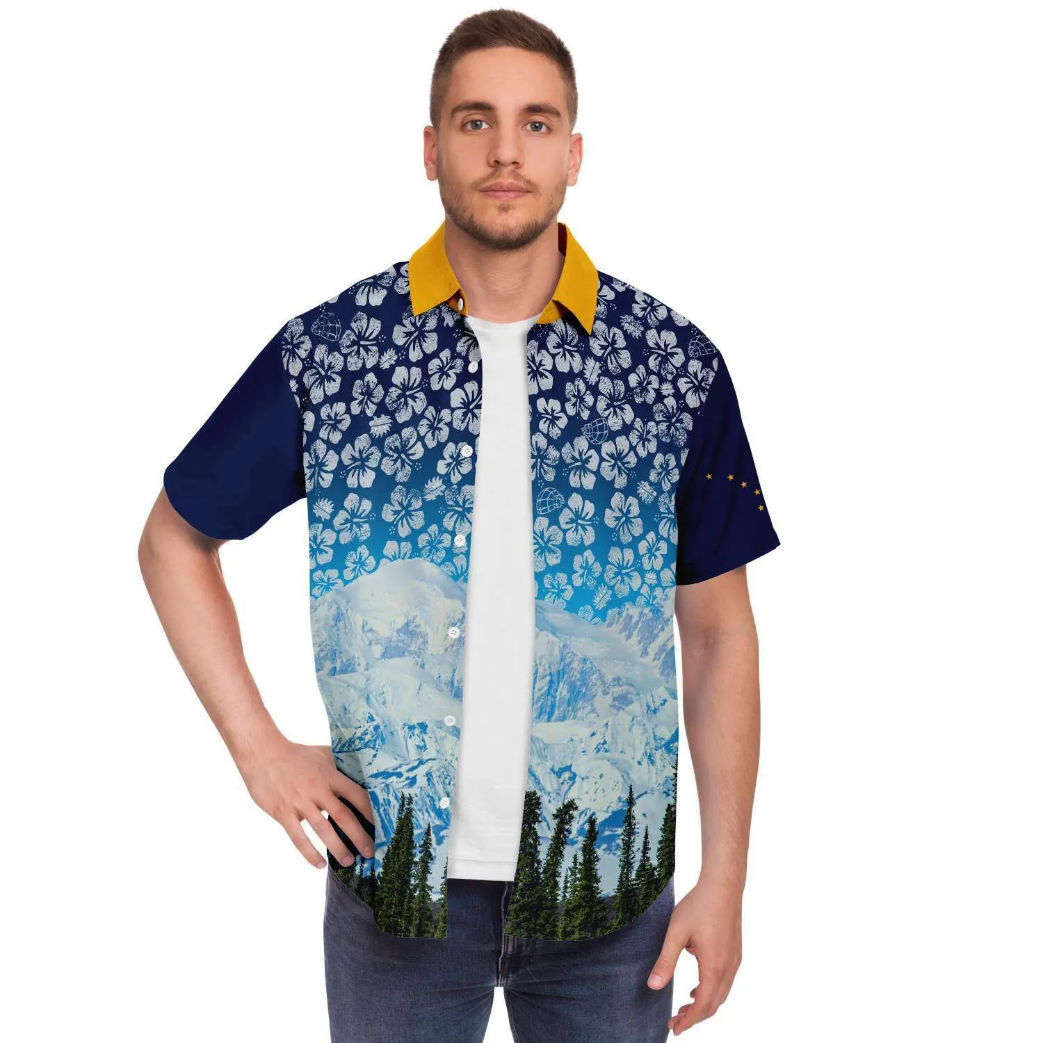 Alaska Libertarian Hawaiian Shirt - With Igloos and Porcupines