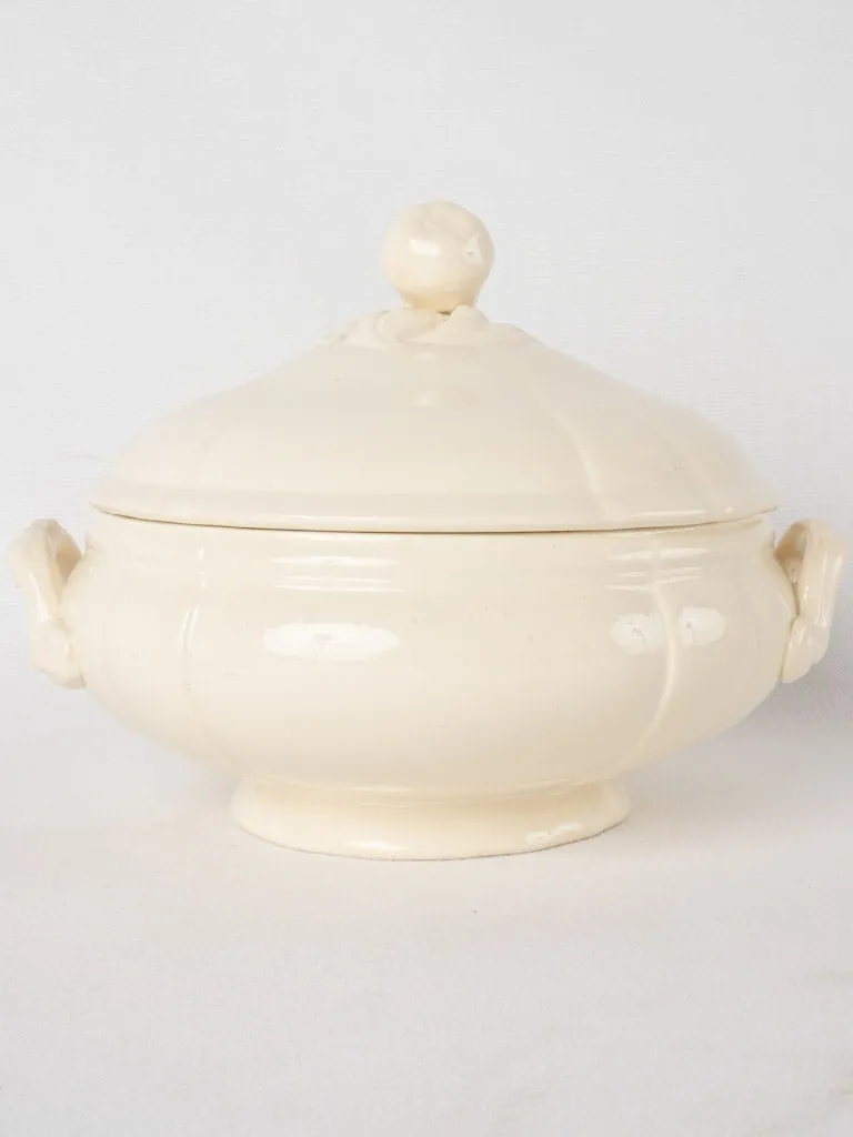 Antique Sarreguemines  tureen & plates - creamware 10 pieces