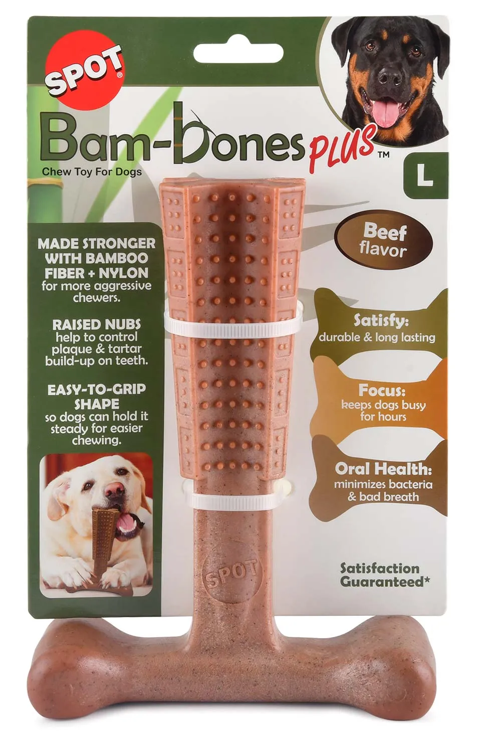 Bam-Bones Plus T-Bone, Beef Flavor Chew Toy