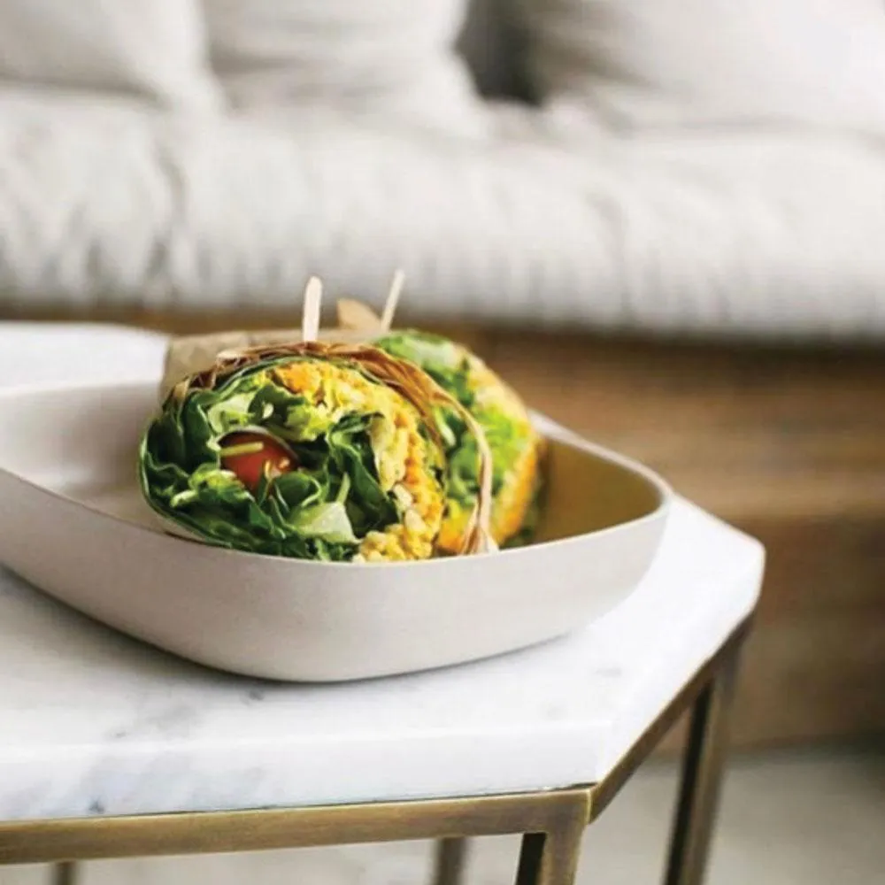 Bamboo Pasta Bowl - 4 Piece Set - Stone