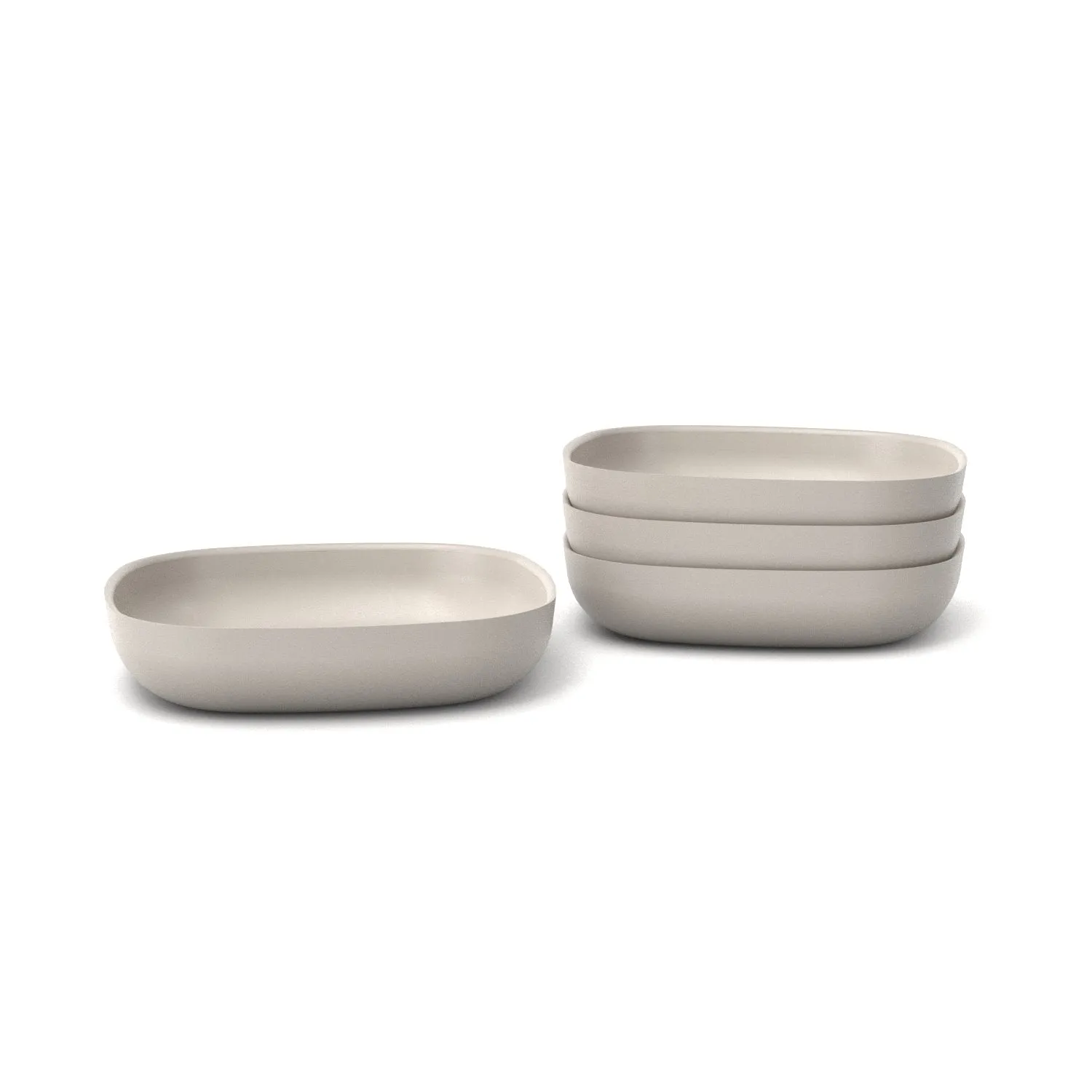 Bamboo Pasta Bowl - 4 Piece Set - Stone