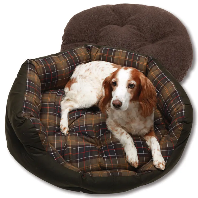 Barbour Waxed Cotton Dog Bed