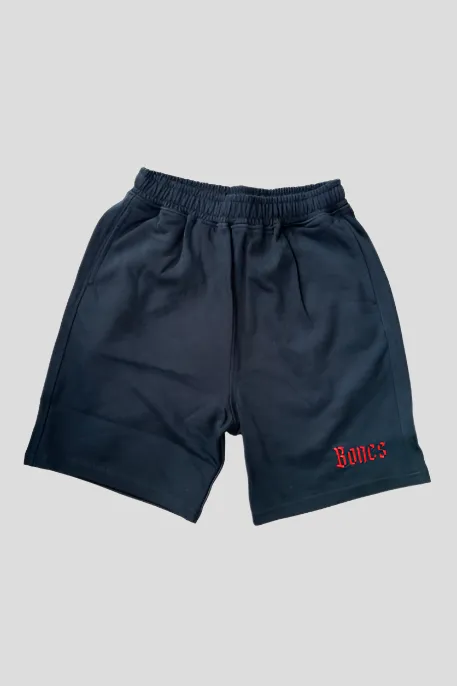 BILLY BONES CLUB MENS GOTHIC SCRIPT SHORT - BLACK/RED