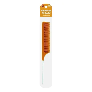 BONE FINE TOOTH COMB WITH STEEL TAIL