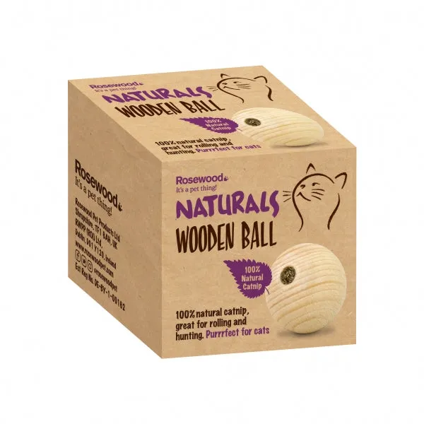 CAT NATURALS CATNIP WOODEN BALL