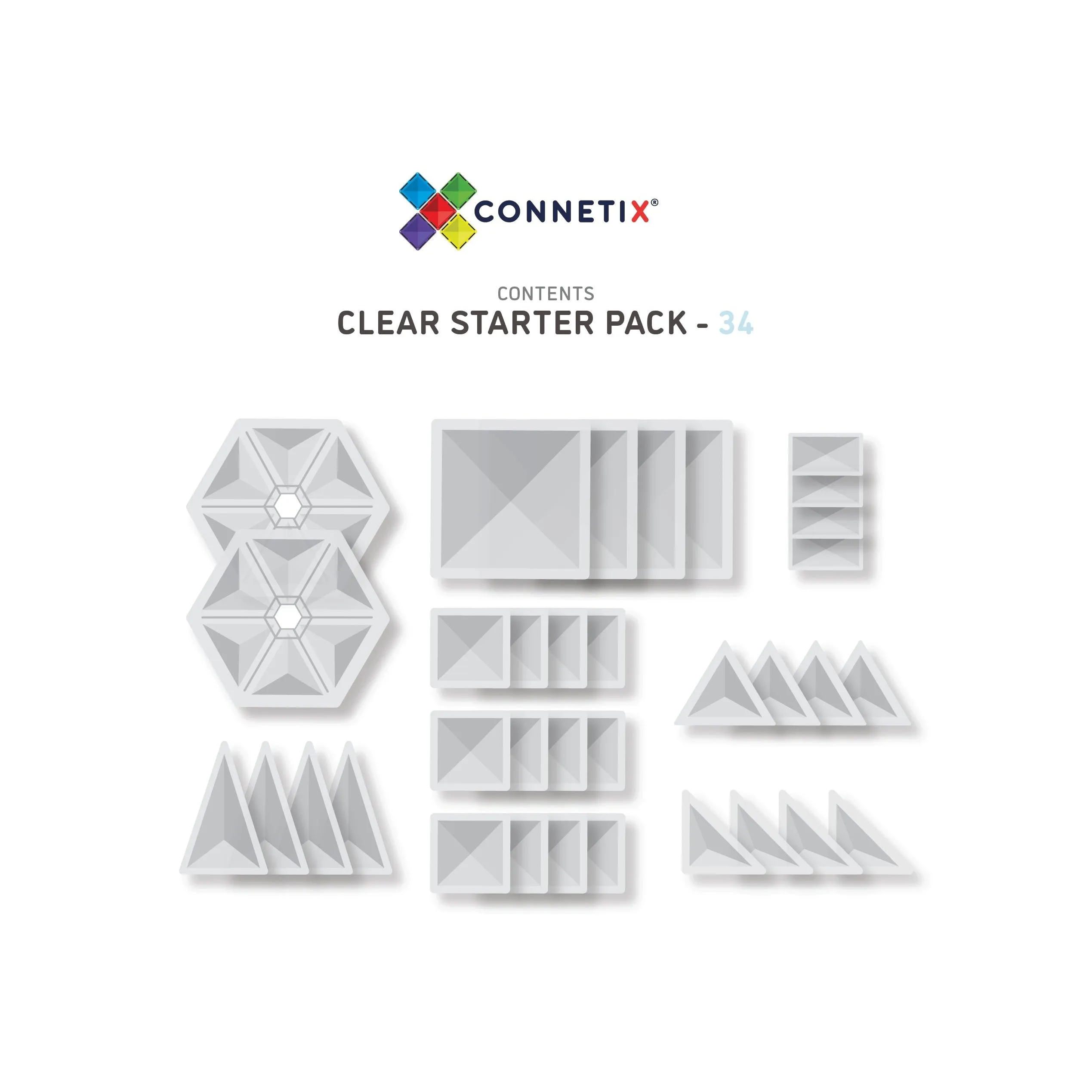 Clear Starter Pack - 34 pieces