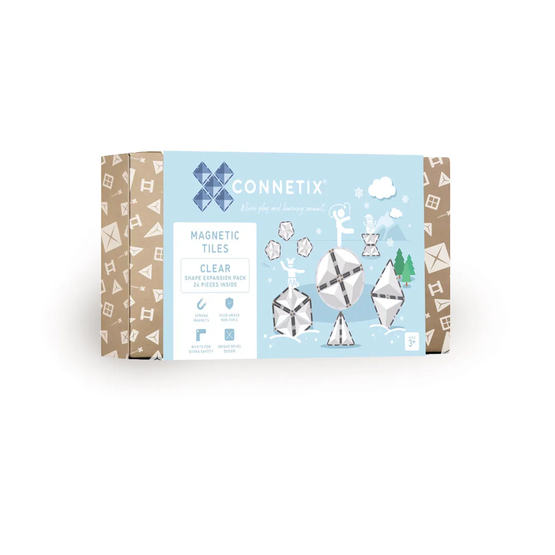 Connetix Tiles CLEAR 24 Piece Shape Expansion Pack