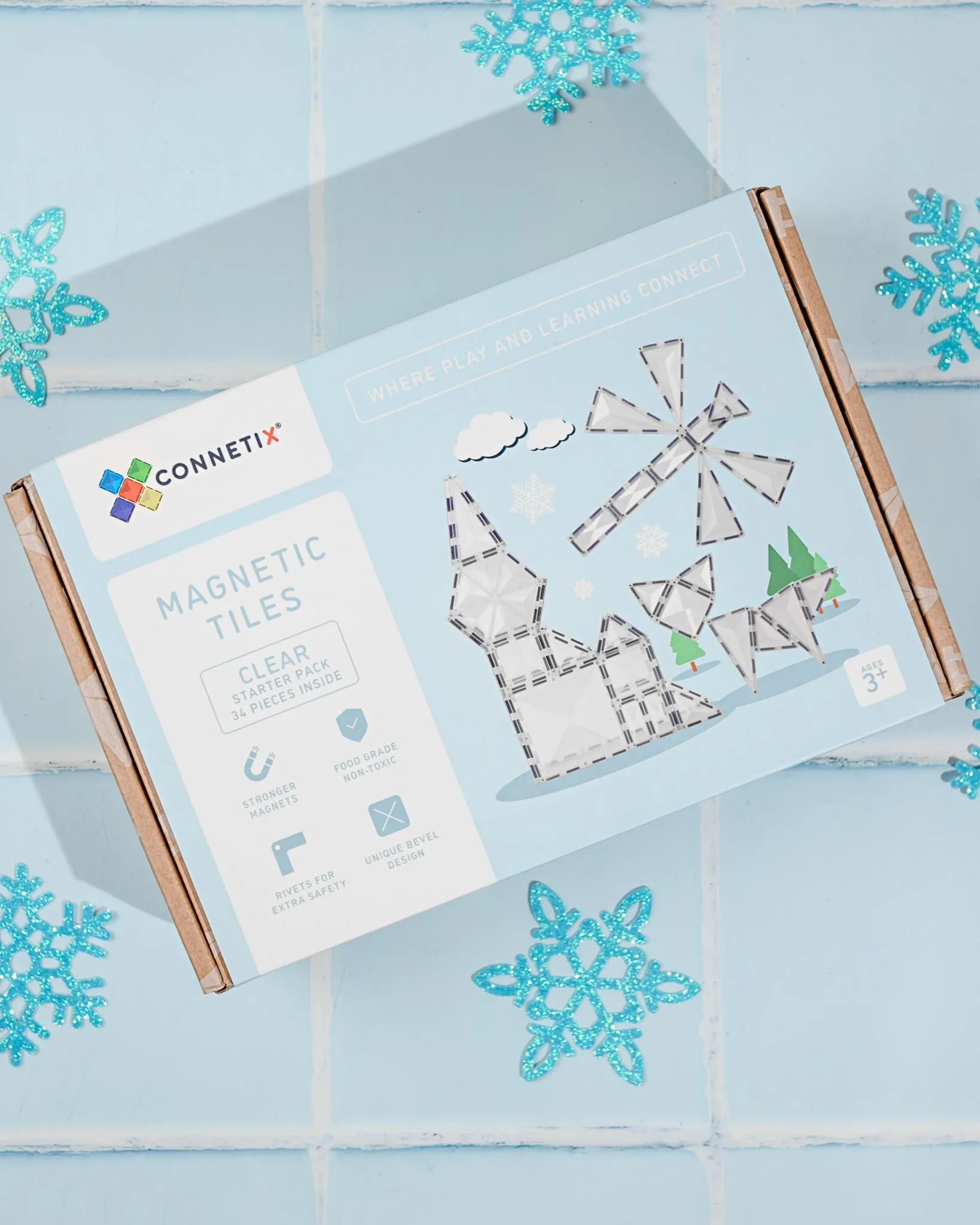 Connetix Tiles CLEAR 34 Piece Starter Pack