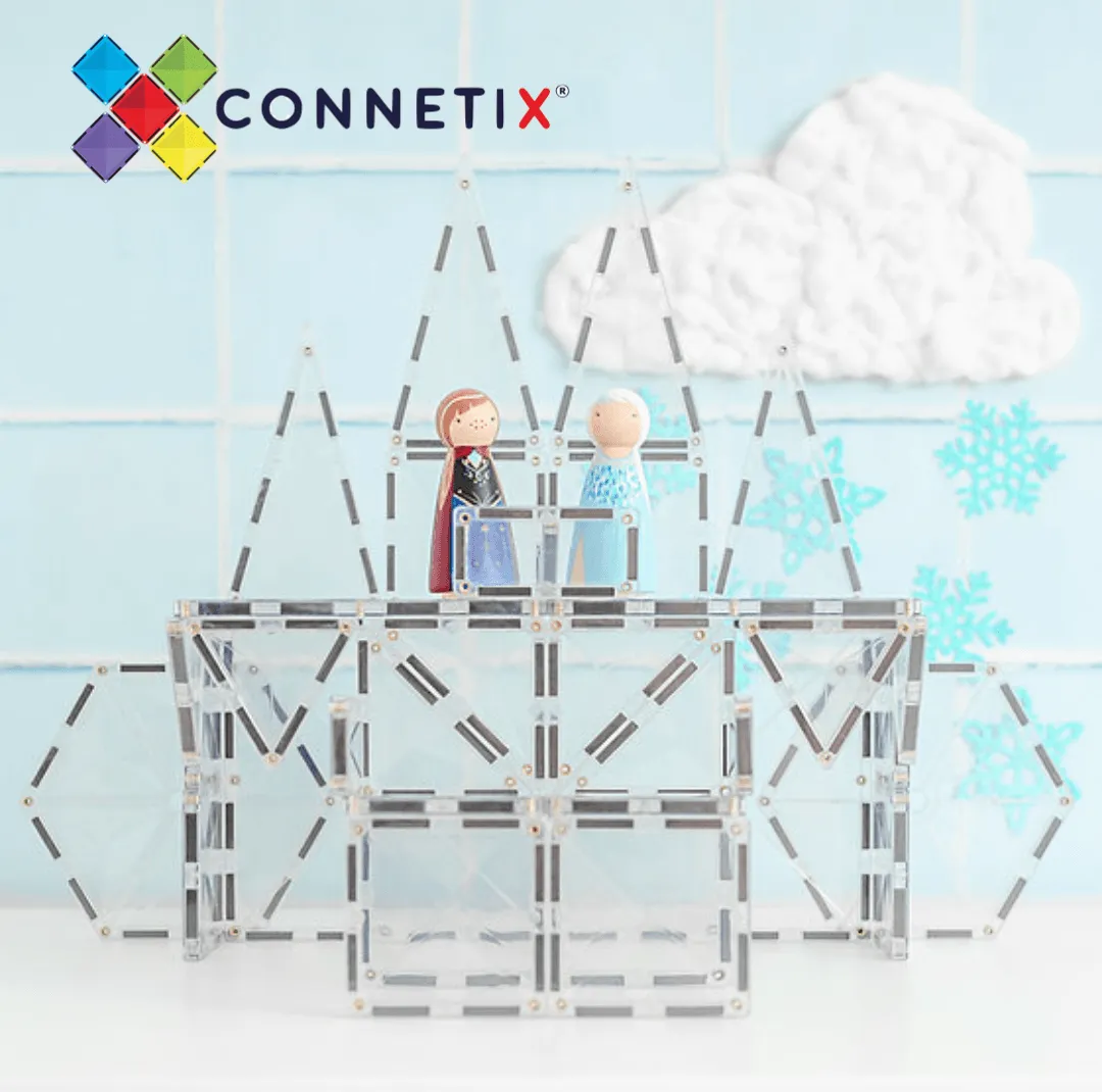 Connetix Tiles Clear Bundle 34 Piece   Base Plate 2 Piece 3yrs 