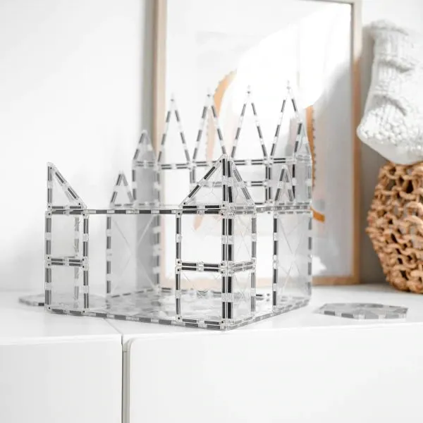 Connetix Tiles Magnetic Building Tiles Clear Starter Pack – 34 Piece Set