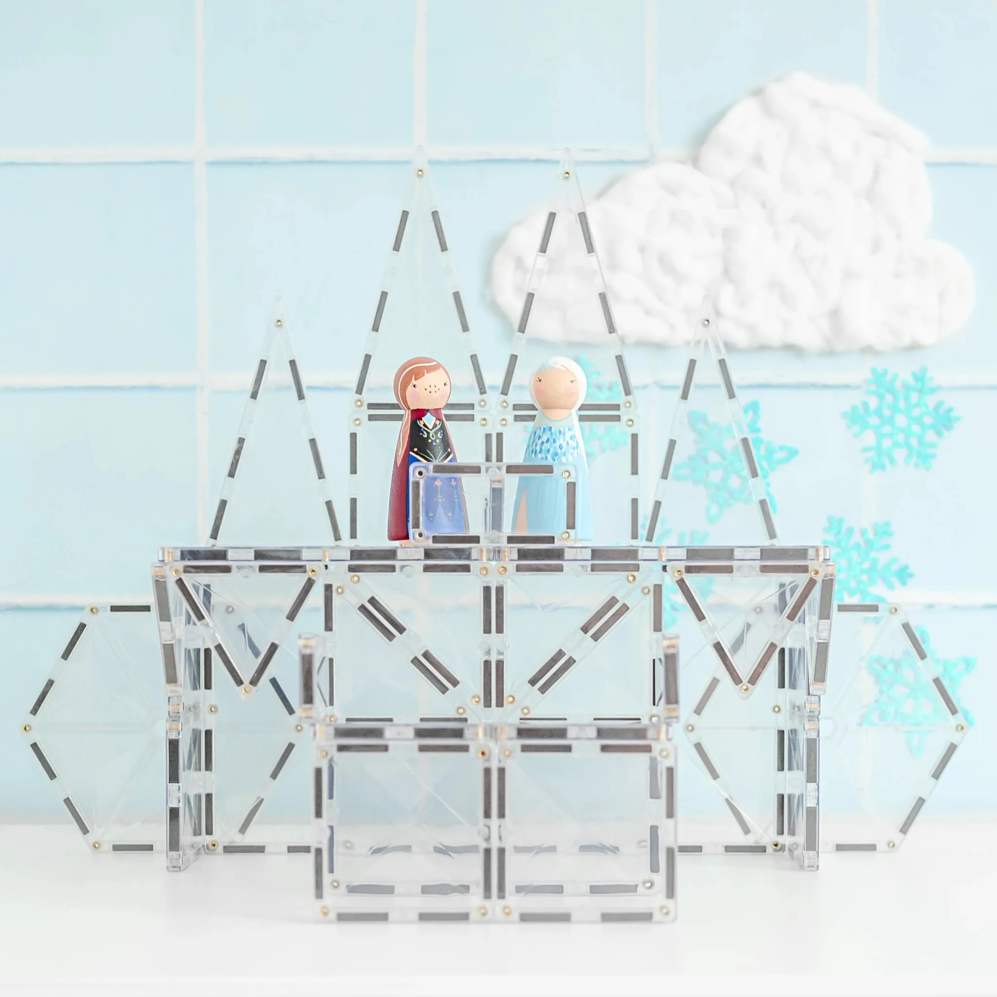 Connetix Tiles Magnetic Building Tiles Clear Starter Pack – 34 Piece Set