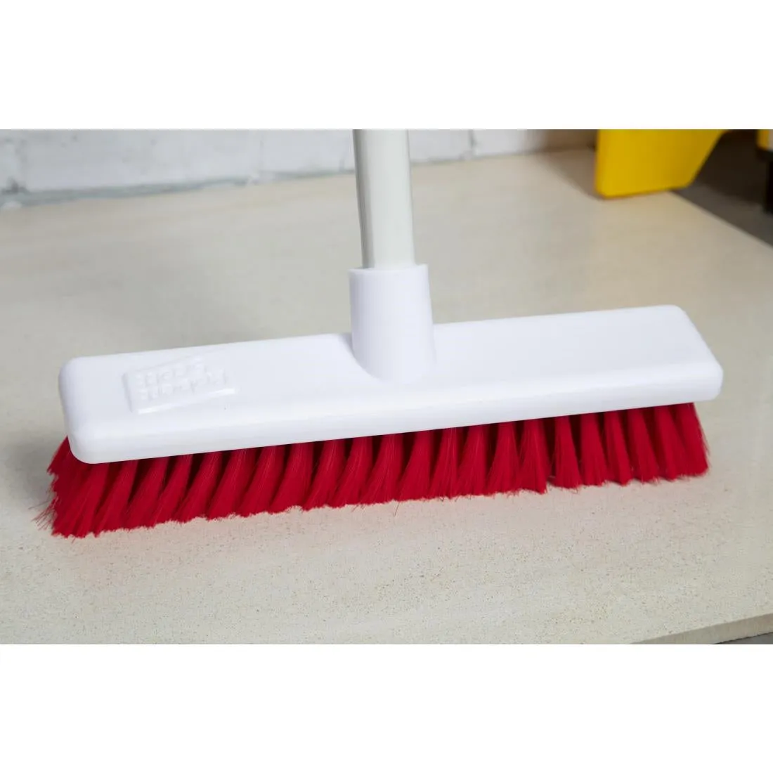 DN830 Jantex Hygiene Broom Soft Bristle Red 12in