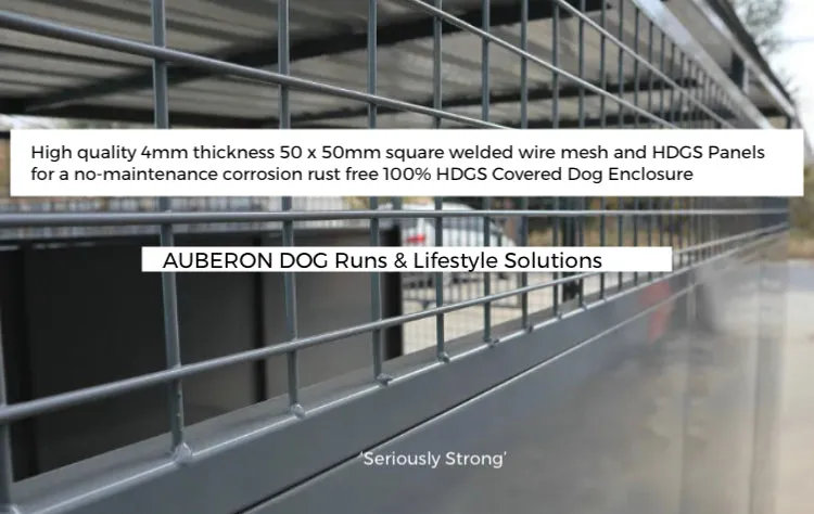 Dog Kennel Run 2.4x1.8m or 4.4x1.8m indestructible safe secure Yard Enclosure w/Roof ‘Seriously Strong’ ESL85 yrs