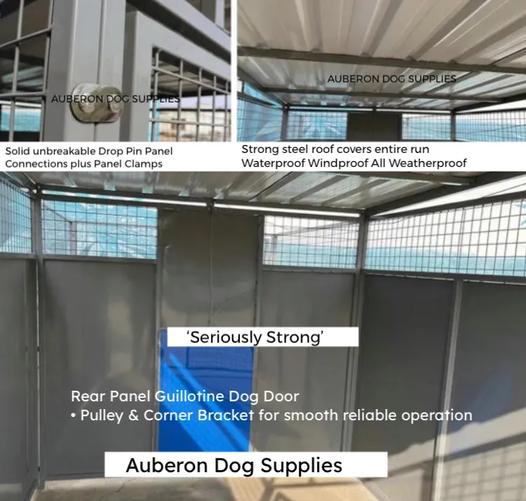 Dog Kennel Run 2.4x1.8m or 4.4x1.8m indestructible safe secure Yard Enclosure w/Roof ‘Seriously Strong’ ESL85 yrs