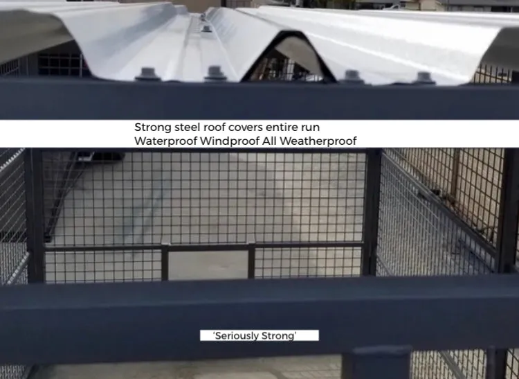 Dog Kennel Run 2.4x1.8m or 4.4x1.8m indestructible safe secure Yard Enclosure w/Roof ‘Seriously Strong’ ESL85 yrs