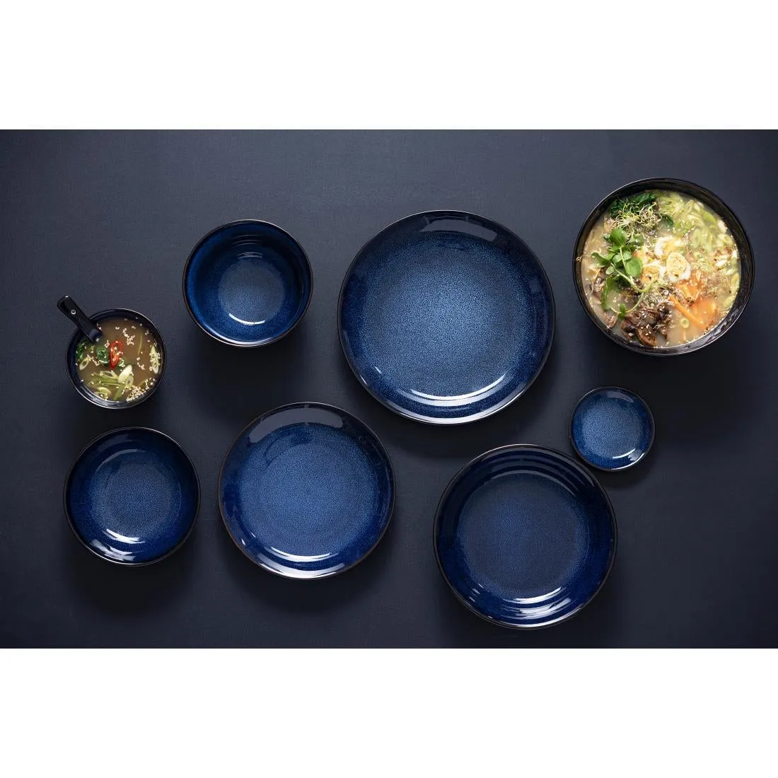 DZ771 Olympia Luna Midnight Blue Soup Spoons (Pack of 12)