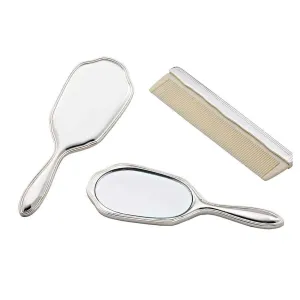 Frazer & Haws 92.5 Silver Plated Child's Dresser Set of 3 - Plain