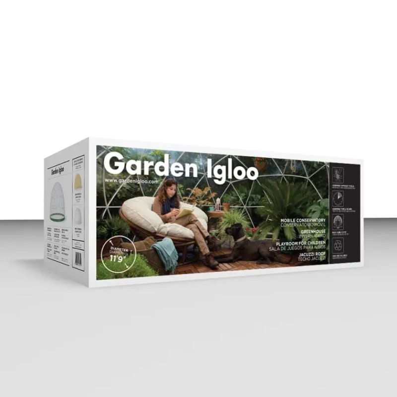 Garden Igloo | Dome, Aluminum, 11'9"W, 7'2"H - Outdoor Dining, Play Area for Children, Stylish Conservatory, Greenhouse, Gazebo