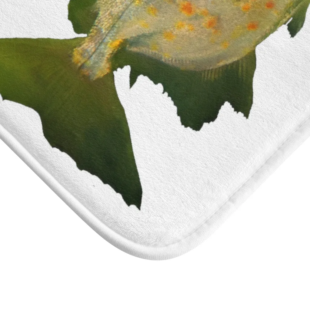 Green Fish with Specs Bath Mat