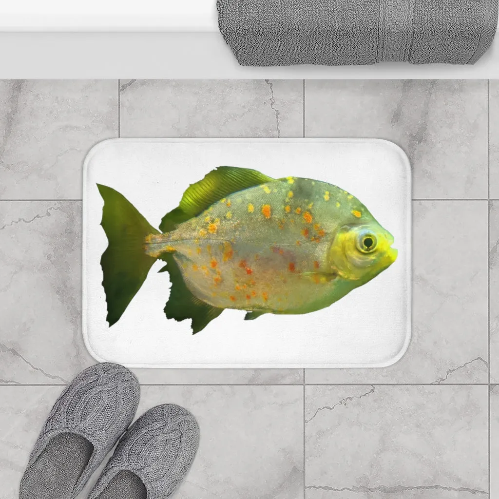 Green Fish with Specs Bath Mat
