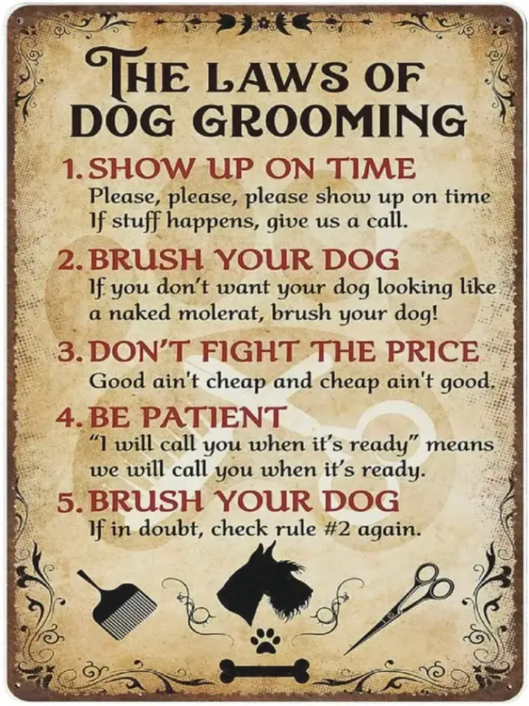 Groomers’ Salon Shop Signs Metal Tin Decor Wise Witty Wonderful ~ 2 Sizes Free Delivery