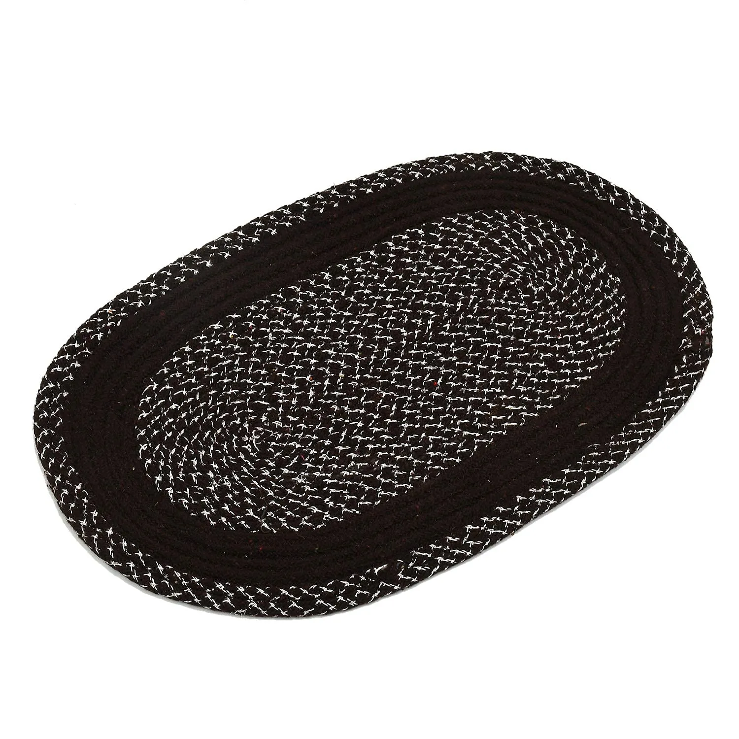 Heart Home Oval Design Soft Cotton Blend Anti Slip Door Mat 18"x26"(Brown) CTHH5510