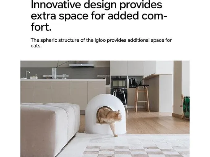 IGLOO CAT LITTER BOX - 2 IN 3 WHITE & BLUE