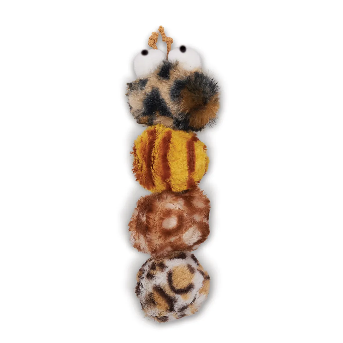 Kazoo Cat Toy Velcro Worm with Catnip and Velcro Balls