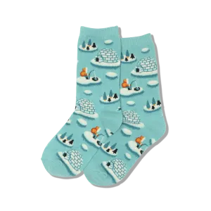 Kids "Igloos" Crew Socks by Hot Sox