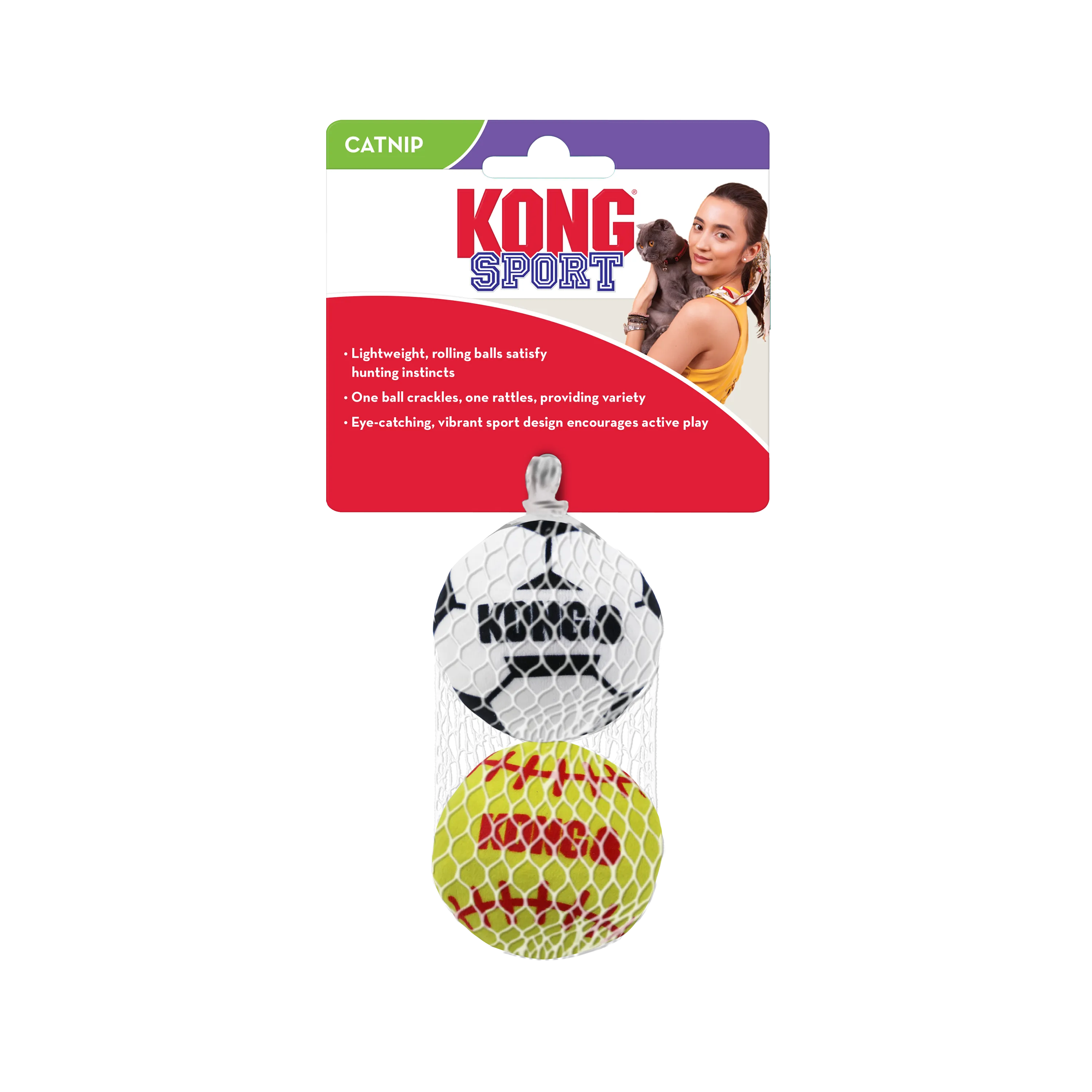 KONG Sport Balls Assorted Cat Toy (2 pk - All Sizes)