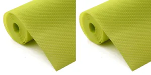Kuber Industries 2 Pieces Multipurpose Diamond Textured Super Strong Anti-Slip Mat Liner,Size 45X500 Cm (5 Meter Roll, Green) - CTKTC045463