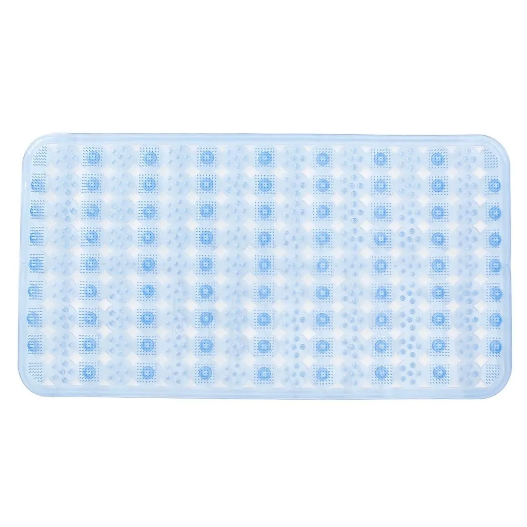 Kuber Industries Bathroom Mat|Anti Slip Mat for Bathroom Floor|Durable,Wear Resistant & Easy to Maintain|Acupressure & Foot Massager Door Mat with Water Drainage Holes|SG-01|69x36 cm,Blue (Pack Of 2)