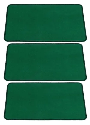Kuber Industries Microfiber Anti Slip 3 Pieces Door Mat 22"x14", Green-CTKTC028338