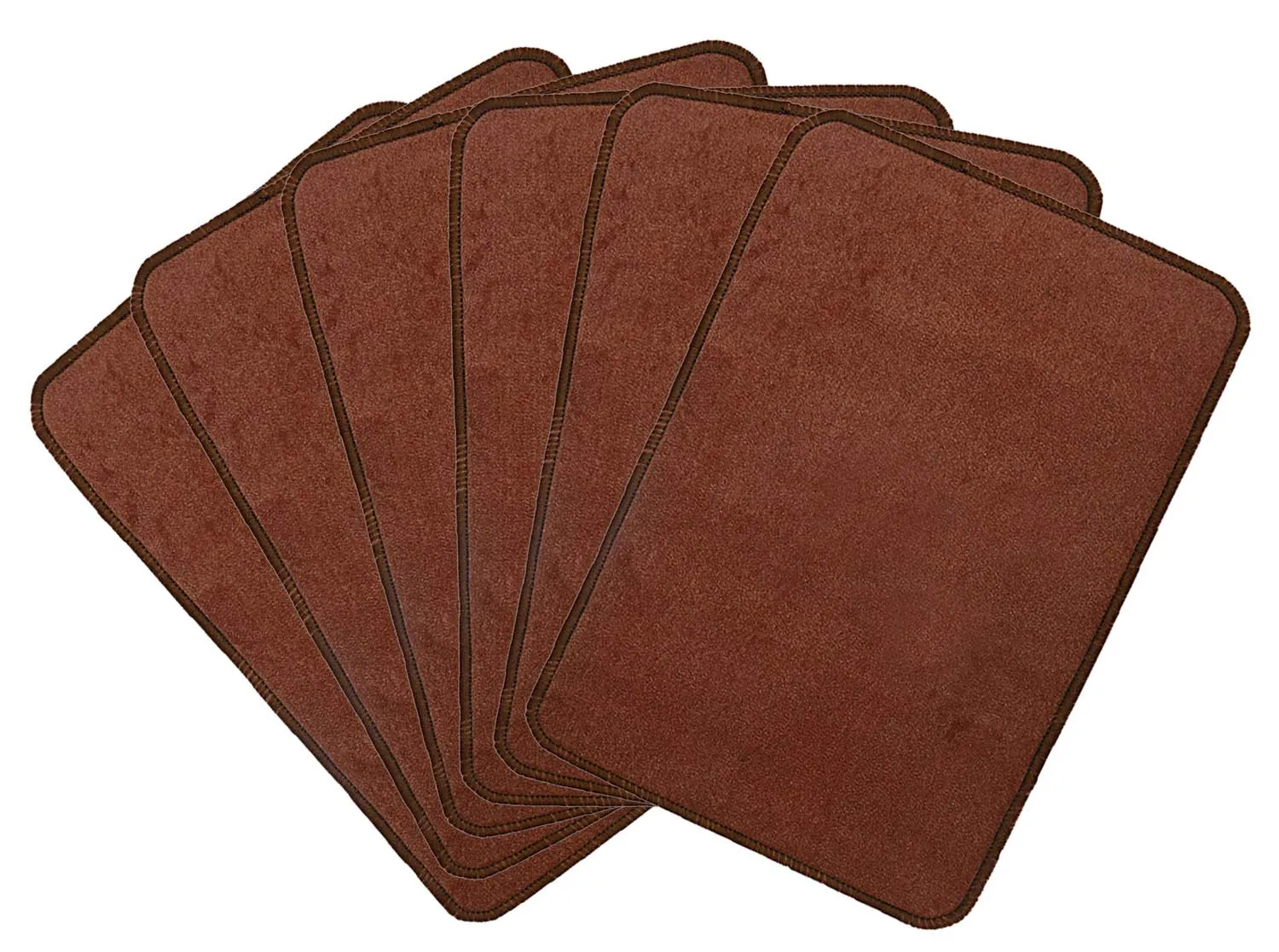 Kuber Industries Microfiber Anti Slip 6 Pieces Door Mat 22"x14", Brown - CTKTC21923