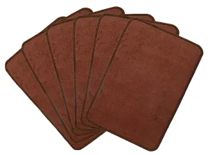 Kuber Industries Microfiber Anti Slip 6 Pieces Door Mat 22"x14", Brown - CTKTC21923