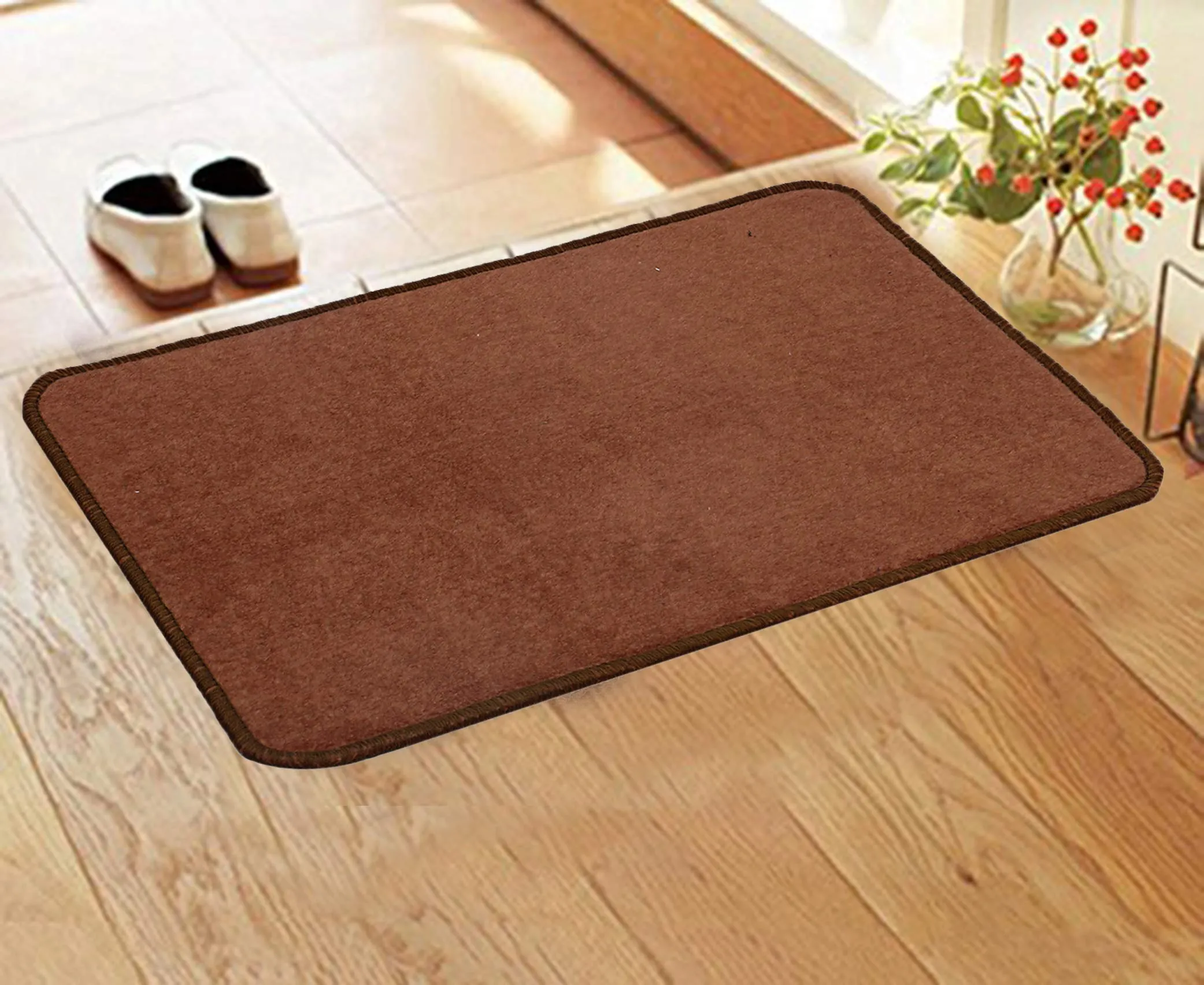 Kuber Industries Microfiber Anti Slip 6 Pieces Door Mat 22"x14", Brown - CTKTC21923