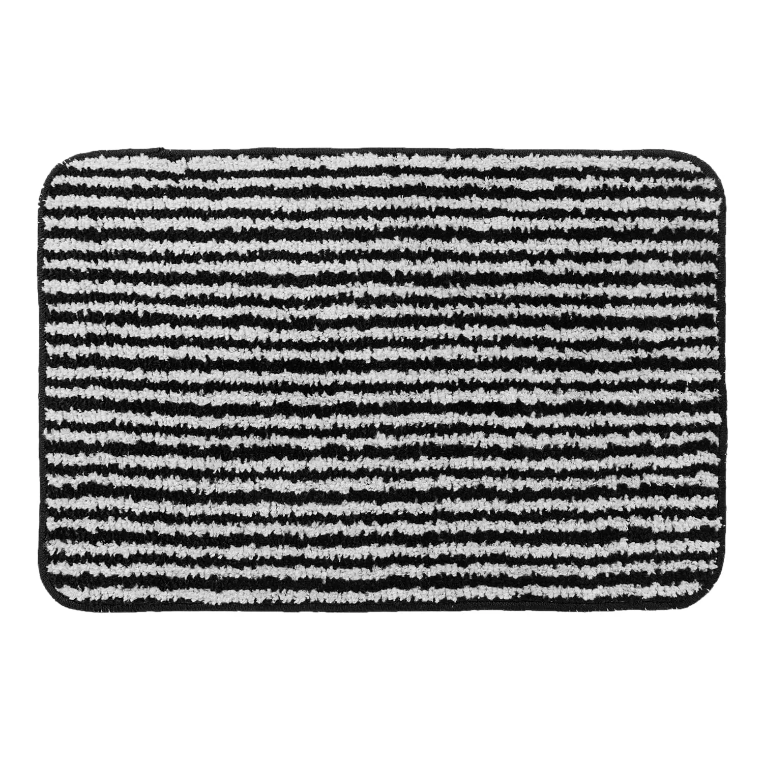 Kuber Industries Pack of 4 Super Soft Door mat|Microfiber Anti-Slip Water Absorbant Fluffy Floor Mat|Entrance Mat for Kitchen,Bedside,Door,Living Room,60x40 cm,Set of 2|Black and Red Stripes