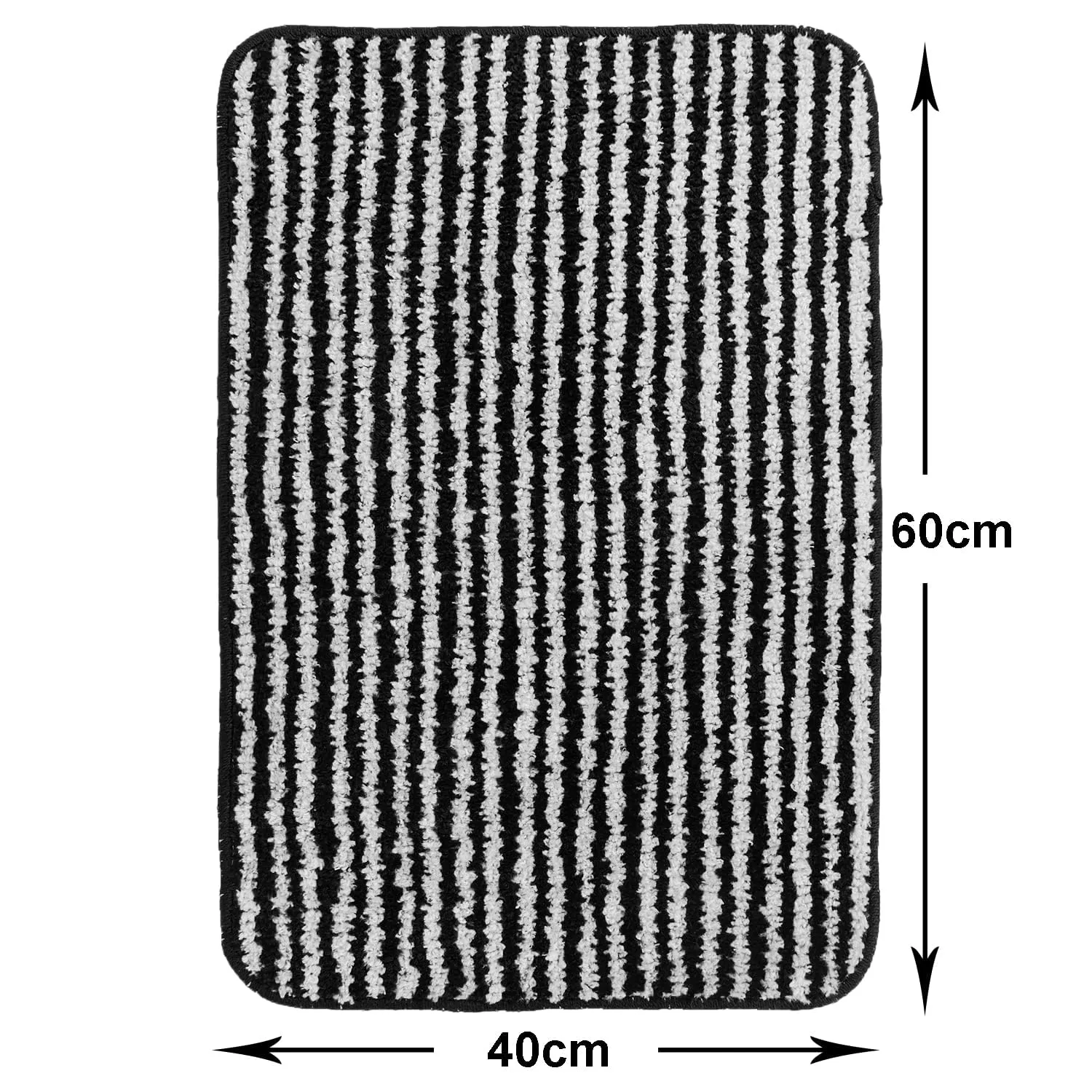 Kuber Industries Pack of 4 Super Soft Door mat|Microfiber Anti-Slip Water Absorbant Fluffy Floor Mat|Entrance Mat for Kitchen,Bedside,Door,Living Room,60x40 cm,Set of 2|Black and Red Stripes