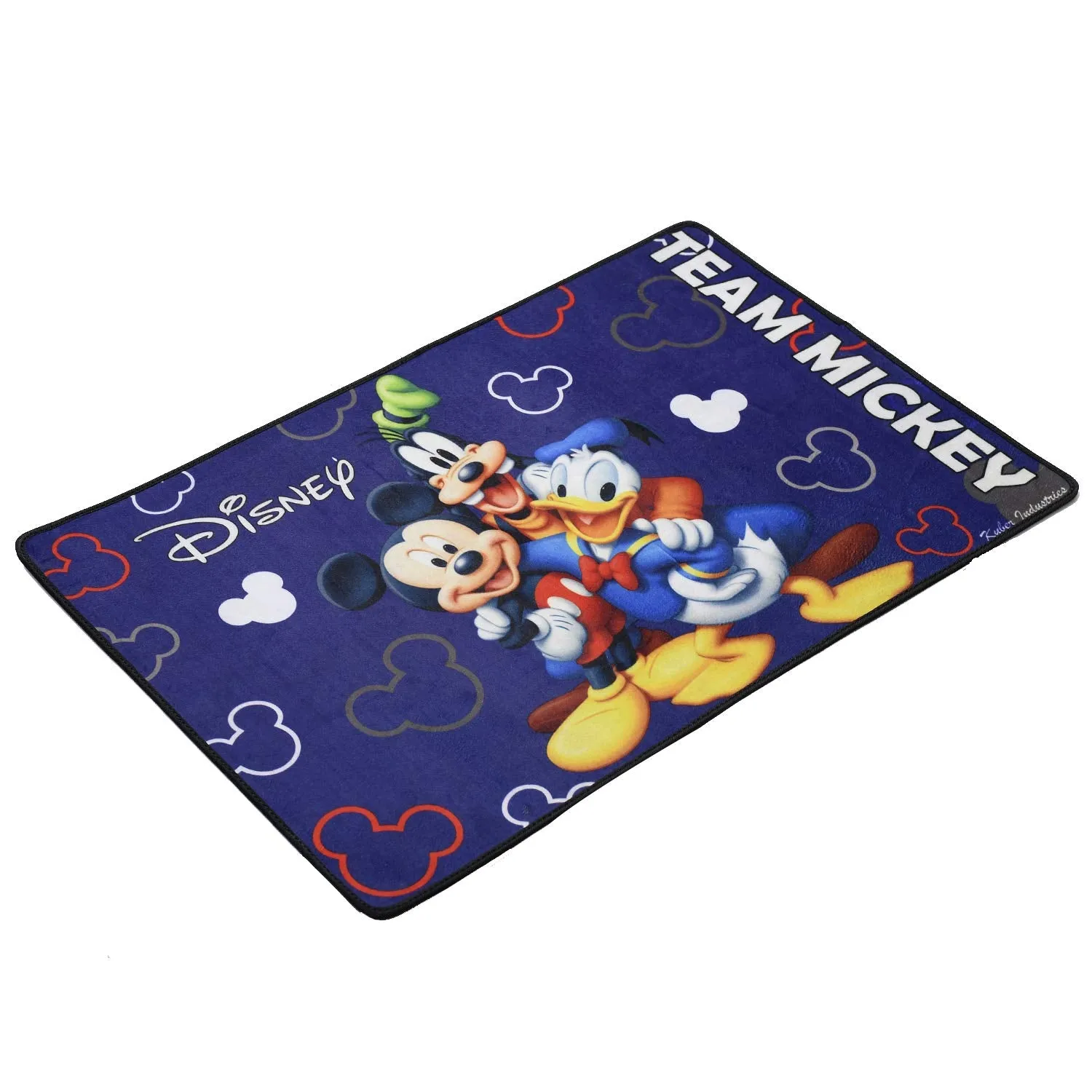 Kuber Industries Polyvinyl Chloride Disney Team Mickey Anti-Slip Door Mat (Royal Blue, CTKTC046057, 23"x15")